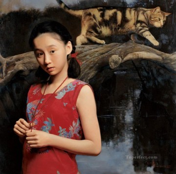 Listen to the rain WYD Chinese Girls Oil Paintings